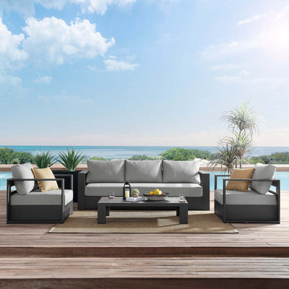 Tammy Outdoor Patio Powder-Coated Aluminum 4-Piece Set