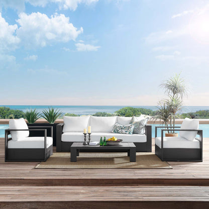 Tammy Outdoor Patio Powder-Coated Aluminum 4-Piece Set