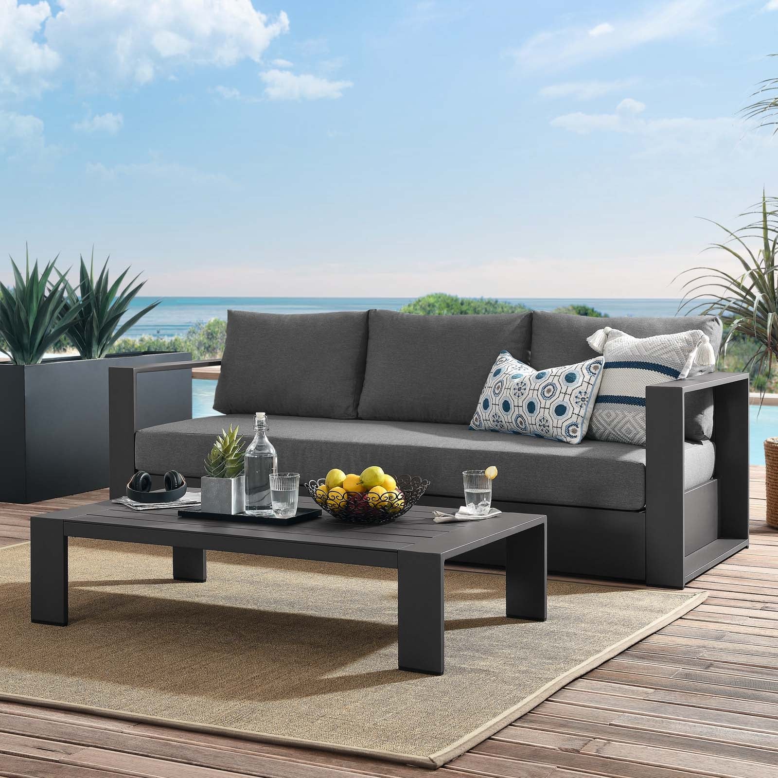 Tammy Outdoor Patio Powder-Coated Aluminum 2-Piece Set