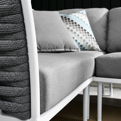 Hanna Outdoor Patio Aluminum Large Sectional Sofa