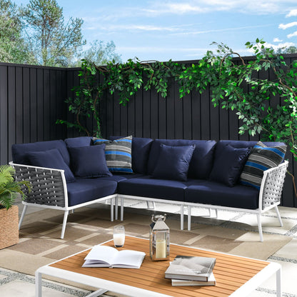 Hanna Outdoor Patio Aluminum Large Sectional Sofa