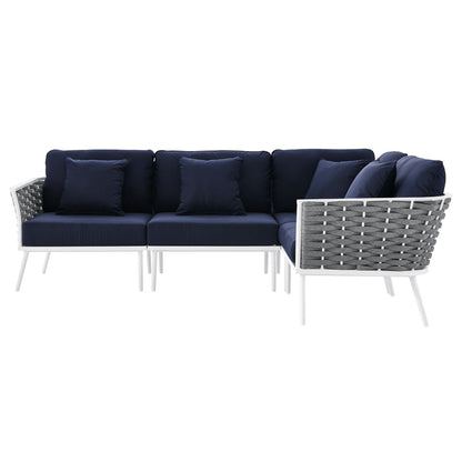 Hanna Outdoor Patio Aluminum Large Sectional Sofa