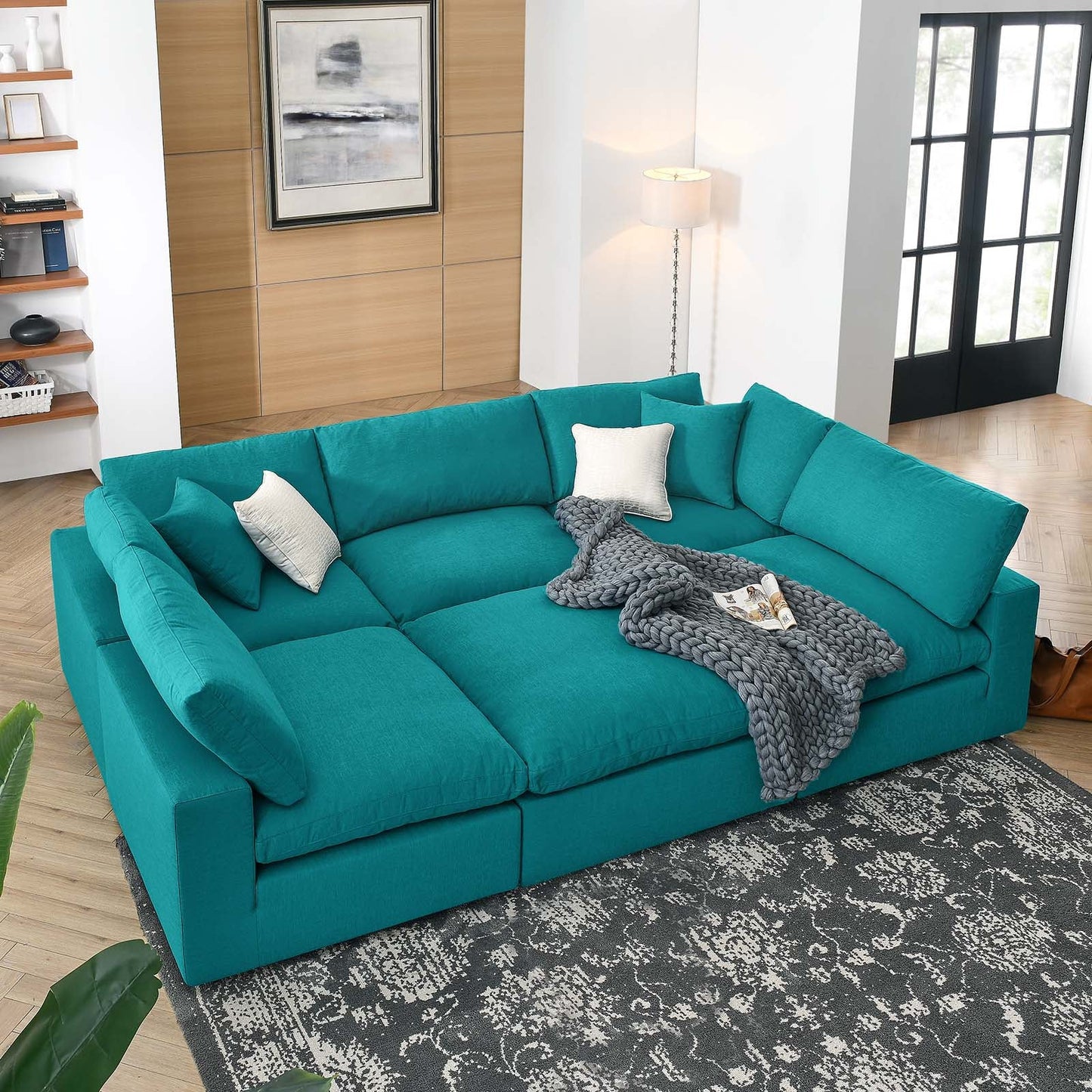 Commix Down-Filled Overstuffed 6-Piece Sectional Sofa
