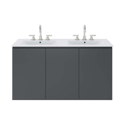 Bryn 48" Wall-Mount Double Sink Bathroom Vanity