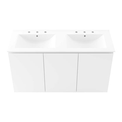 Bryn 48" Wall-Mount Double Sink Bathroom Vanity