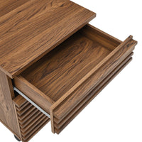 Render Wood Desk and File Cabinet Set