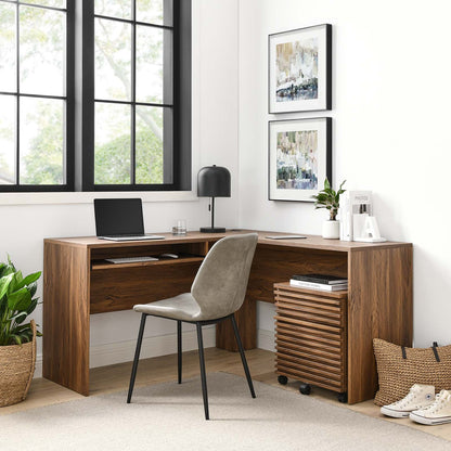Render Wood Desk and File Cabinet Set