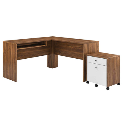 Transmit Wood Desk and Work Table Set