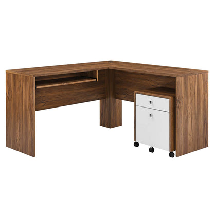 Transmit Wood Desk and Work Table Set