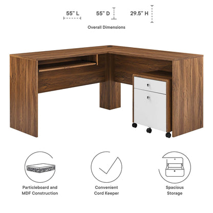 Transmit Wood Desk and Work Table Set
