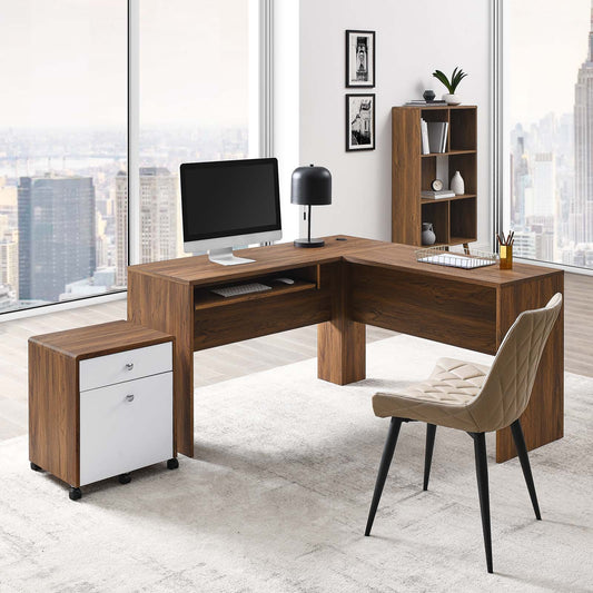 Transmit Wood Desk and Work Table Set