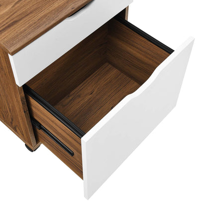 Visualize Wood Office Desk and File Cabinet Set