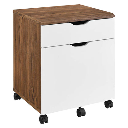Visualize Wood Office Desk and File Cabinet Set