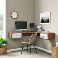 Transmit 55" Wall Mount Corner Wood Office Desk