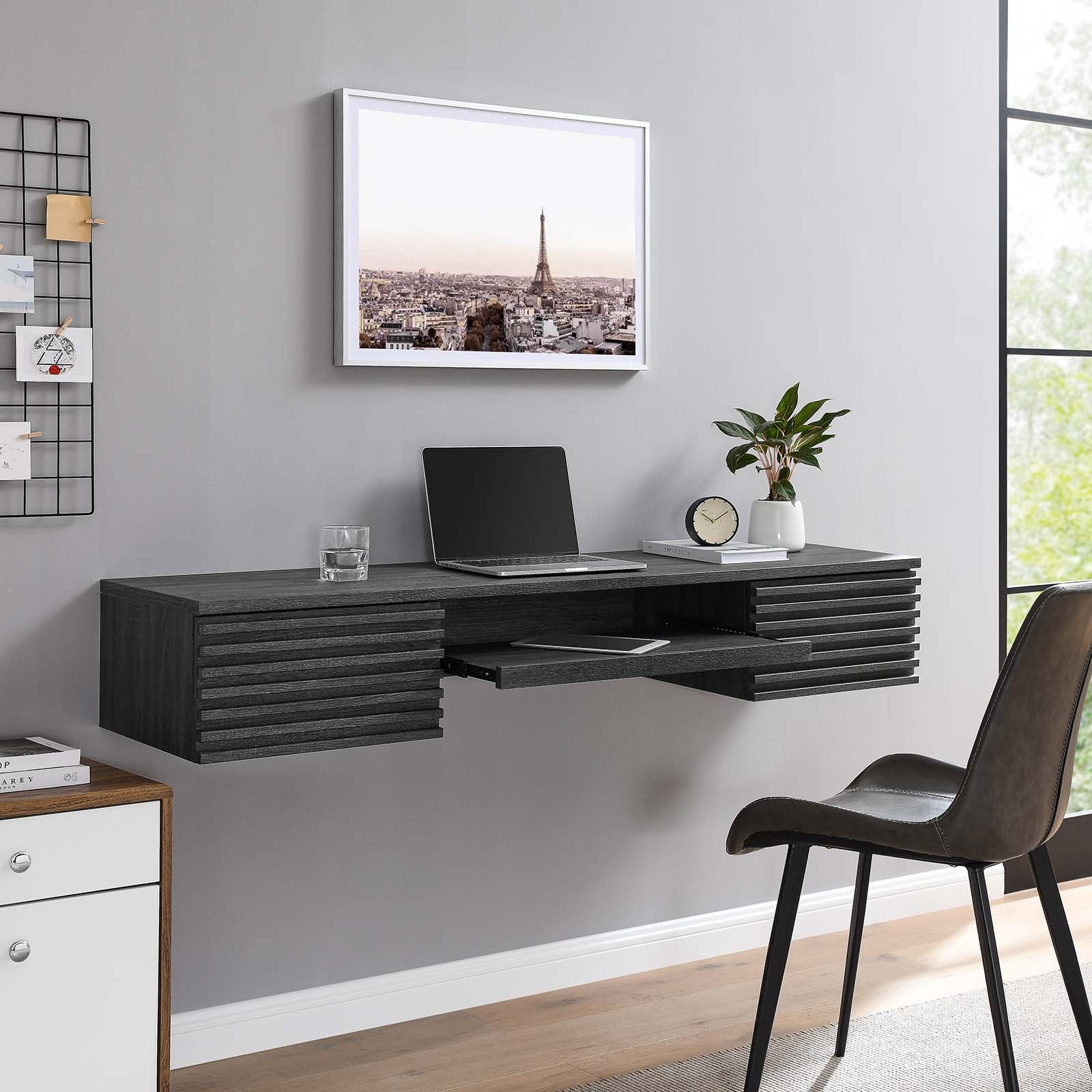 Grana Wall Mount Wood Office Desk