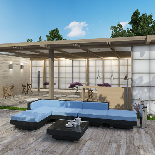 Malibu 6 Piece Outdoor Sectional Set - living-essentials