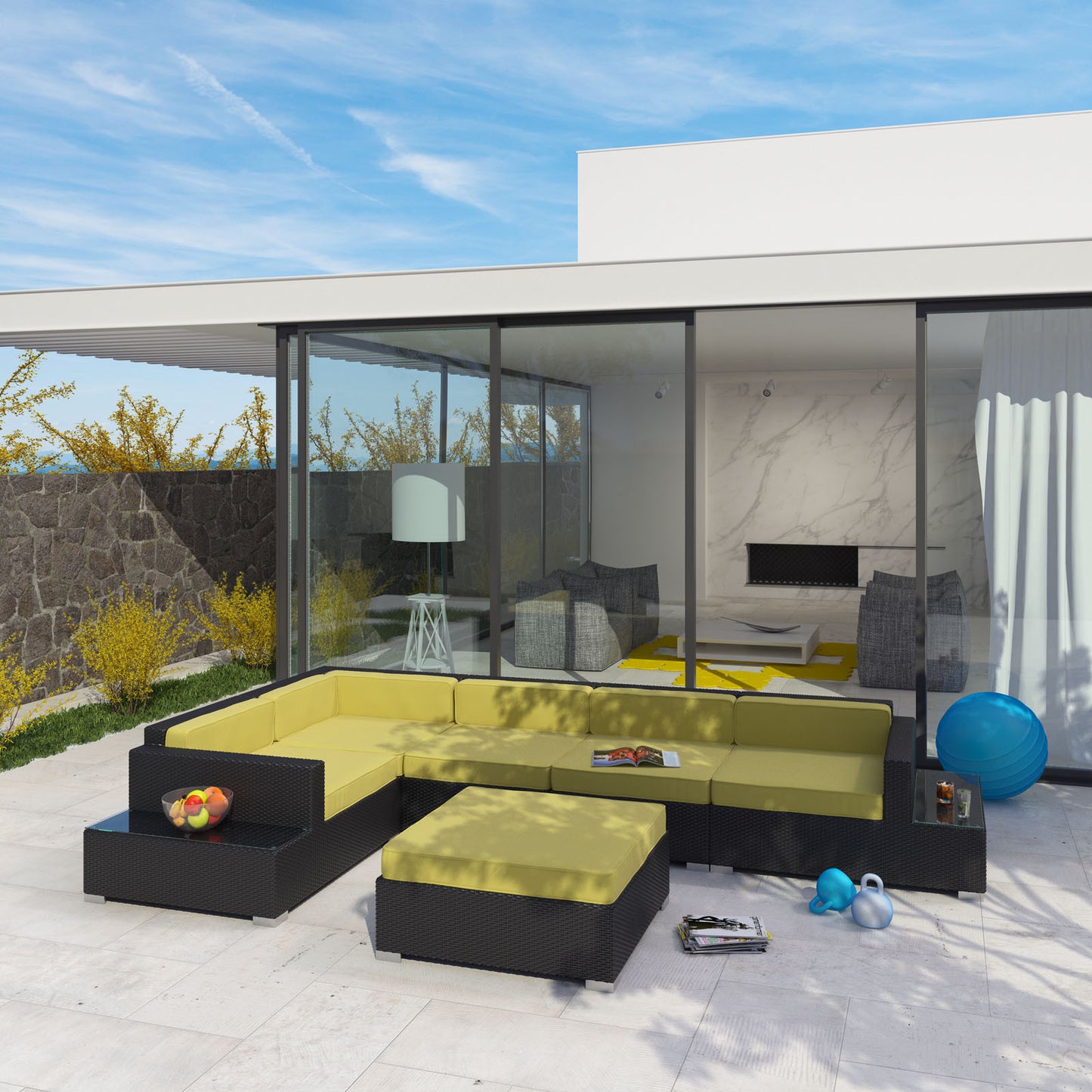 Lighthouse 6 Piece Outdoor Patio Sectional Set - living-essentials