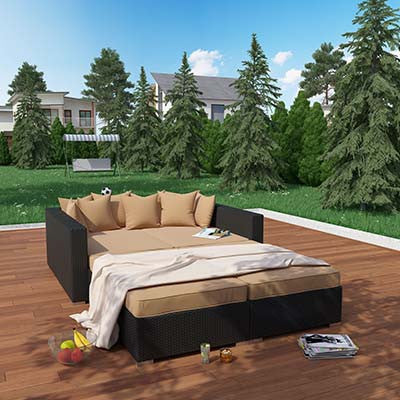 Barrier 4 Piece Outdoor Patio Daybed - living-essentials