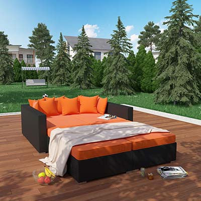 Barrier 4 Piece Outdoor Patio Daybed - living-essentials