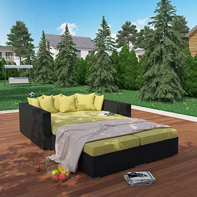 Barrier 4 Piece Outdoor Patio Daybed - living-essentials
