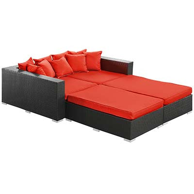 Barrier 4 Piece Outdoor Patio Daybed - living-essentials