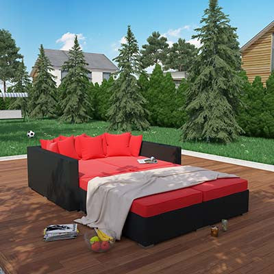 Barrier 4 Piece Outdoor Patio Daybed - living-essentials