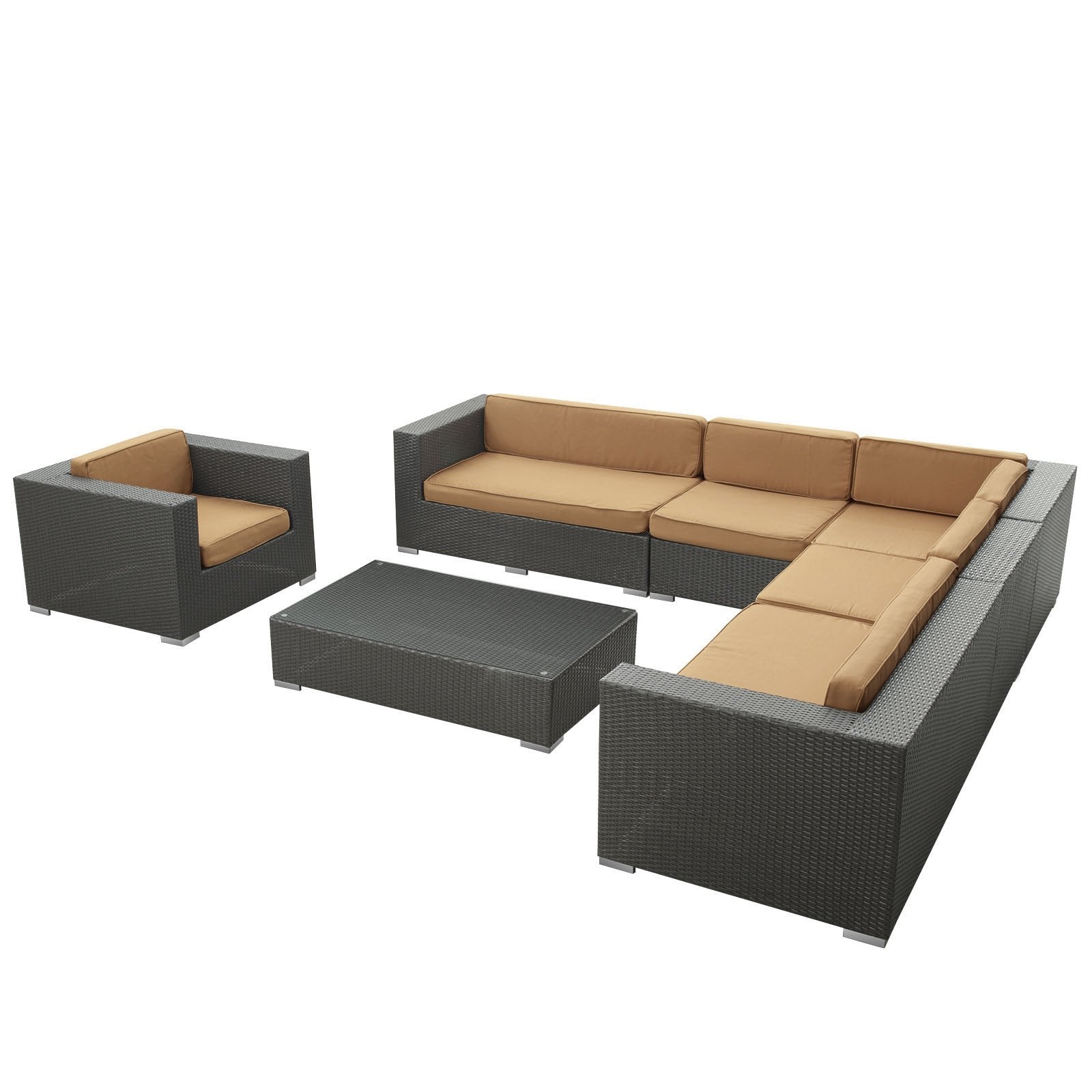 Santa Cruz 7 Piece Outdoor Patio Sectional Set - living-essentials
