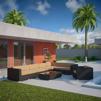 Santa Cruz 7 Piece Outdoor Patio Sectional Set - living-essentials