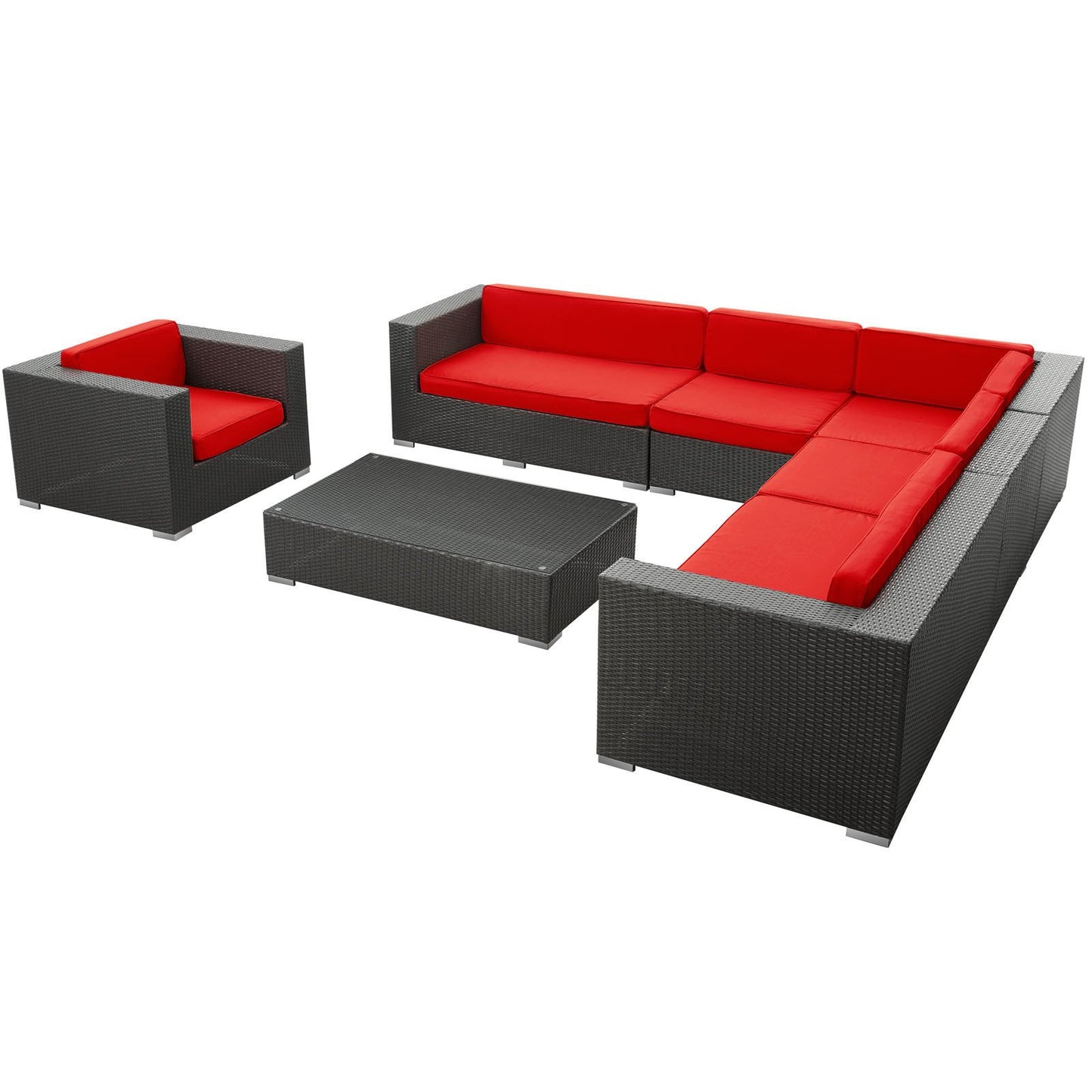 Santa Cruz 7 Piece Outdoor Patio Sectional Set - living-essentials