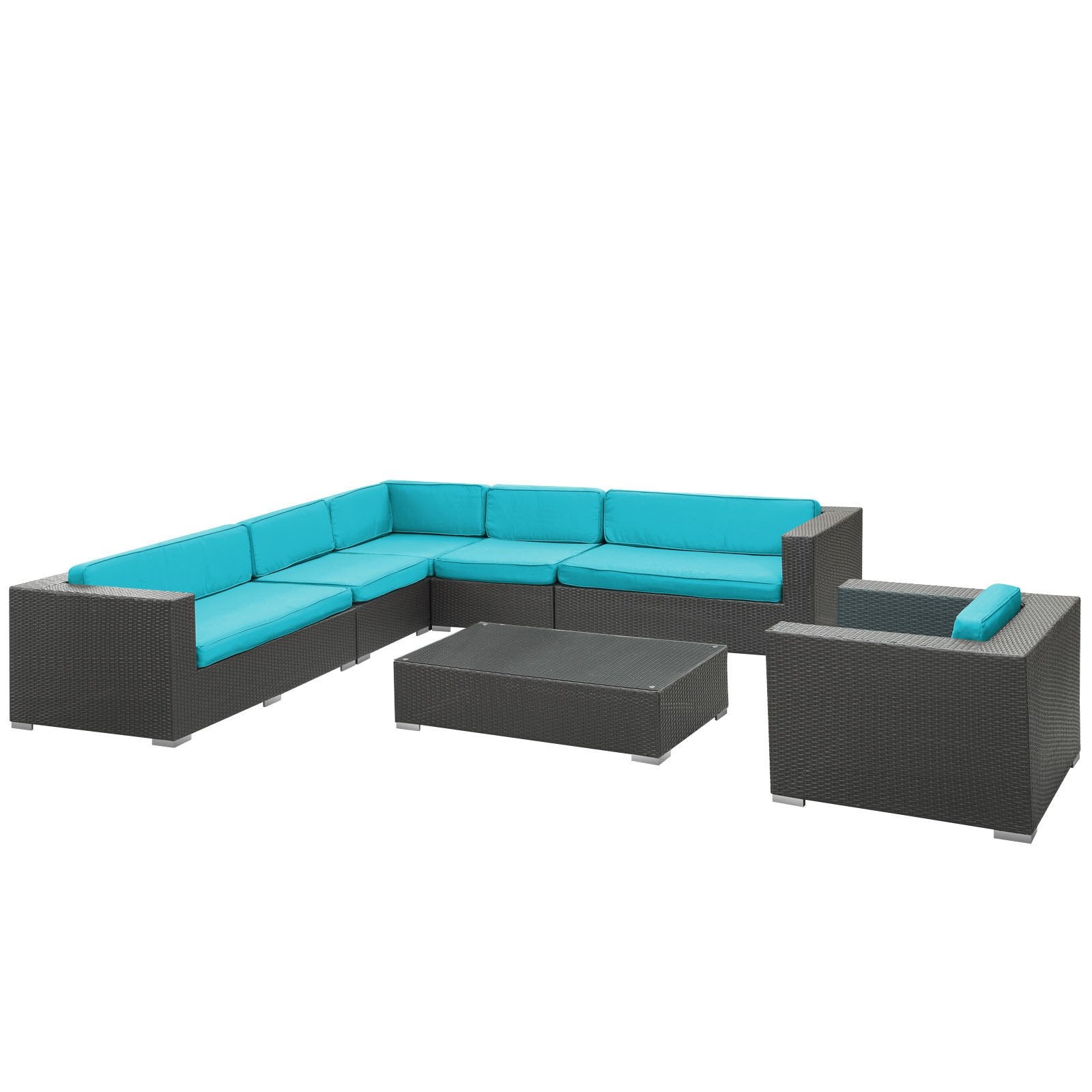 Santa Cruz 7 Piece Outdoor Patio Sectional Set - living-essentials