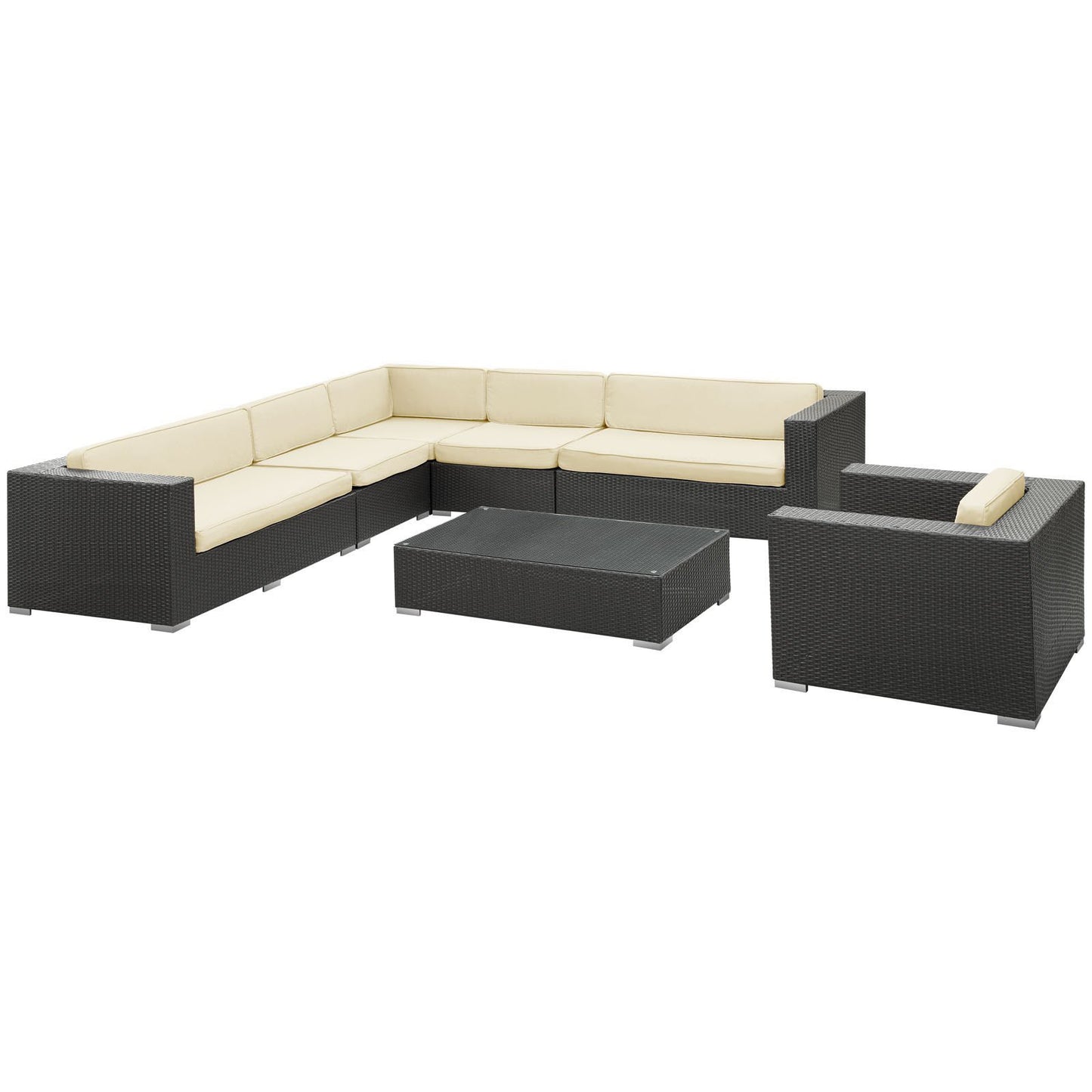 Santa Cruz 7 Piece Outdoor Patio Sectional Set - living-essentials