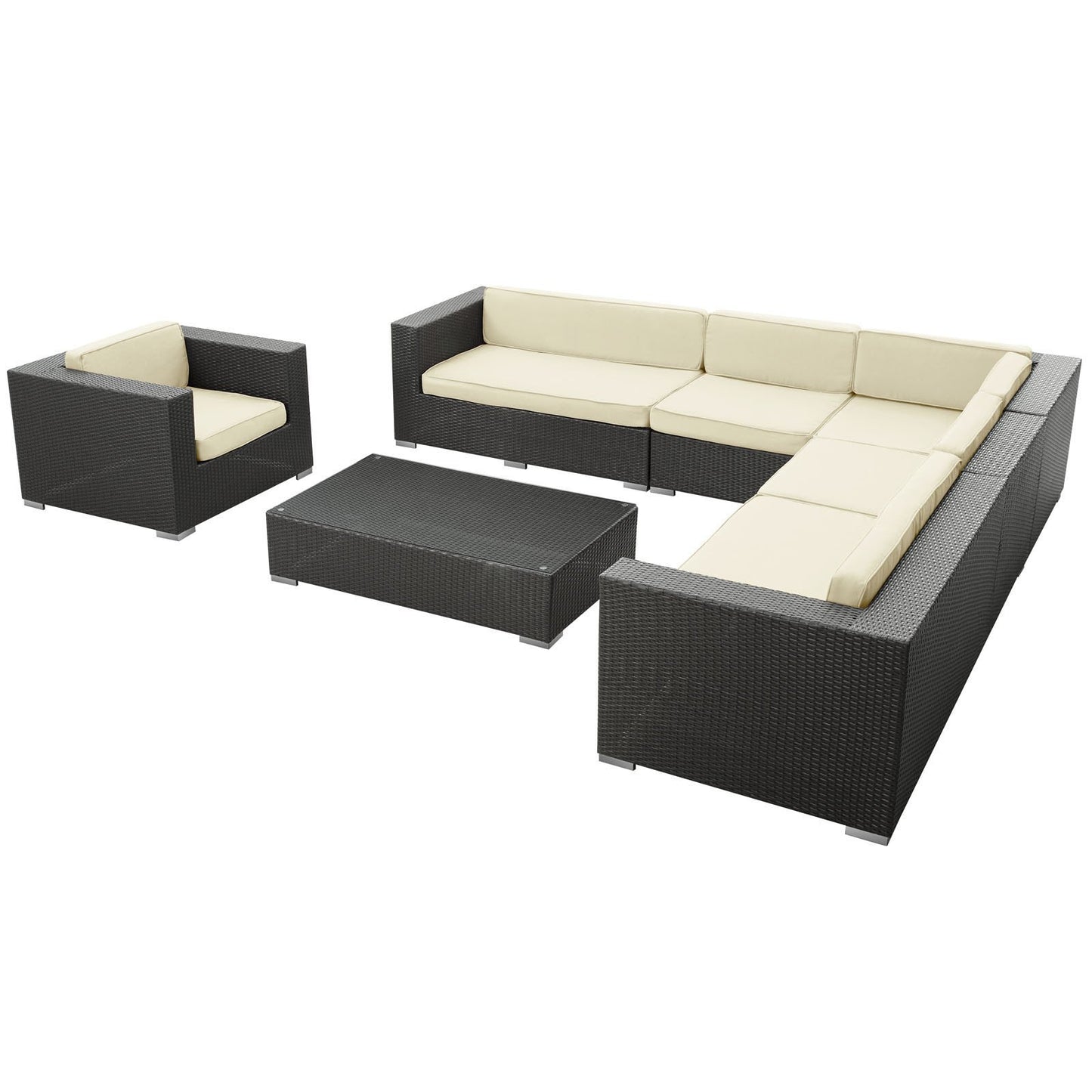 Santa Cruz 7 Piece Outdoor Patio Sectional Set - living-essentials