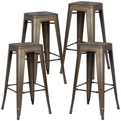 Tolix Style Trattoria 30" Bar/Counter Stool Set of 4 - living-essentials