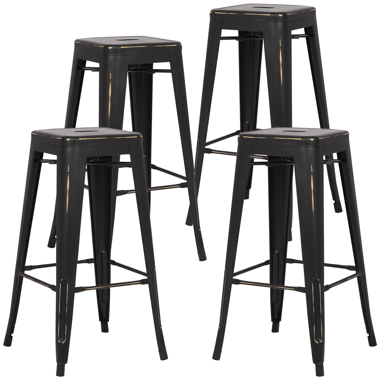 Tolix Style Trattoria 30" Bar/Counter Stool Set of 4 - living-essentials