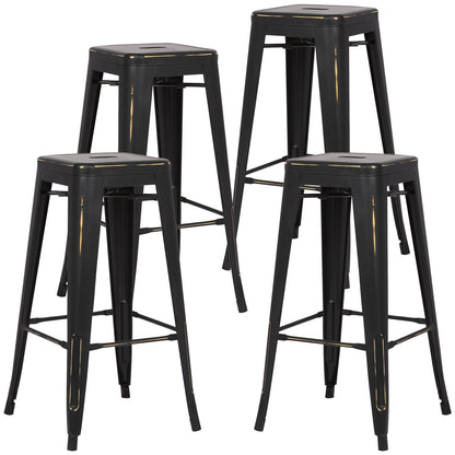 Tolix Style Trattoria 30" Bar/Counter Stool (Set of 4) - living-essentials