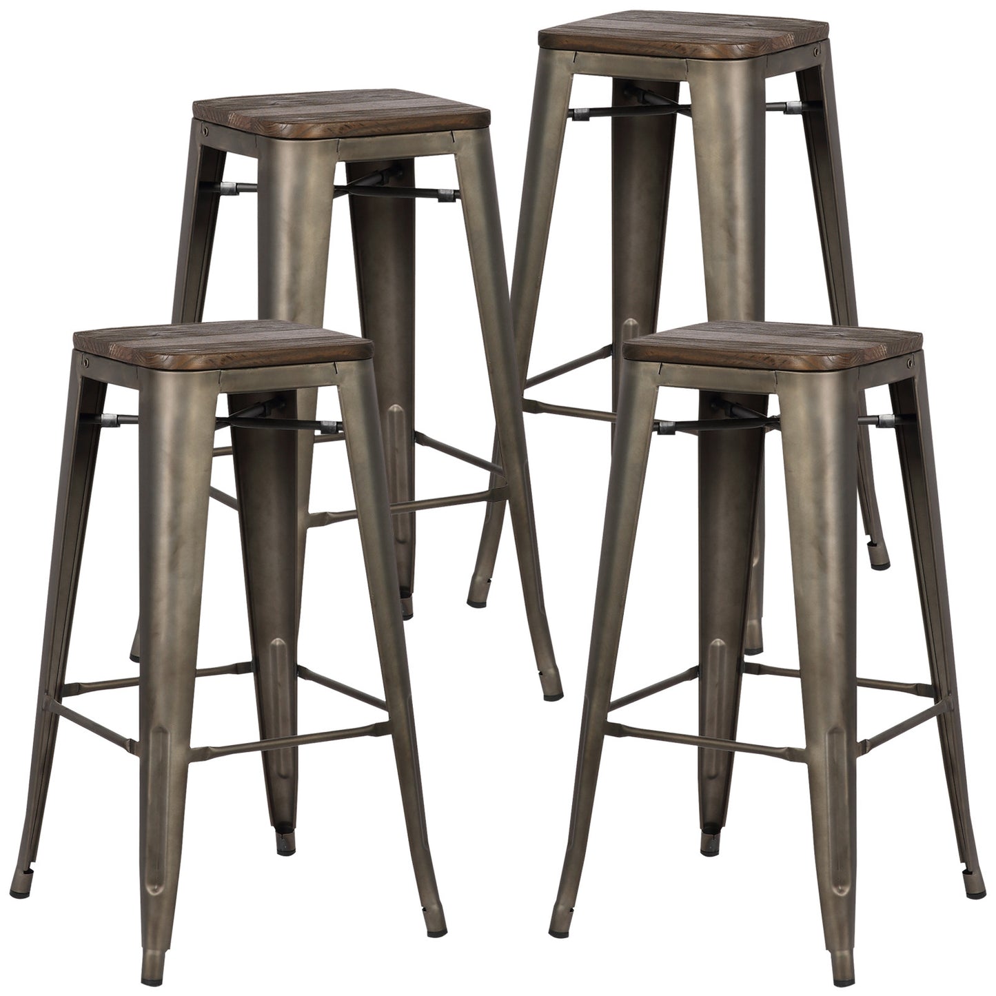Tolix Style Barstool Set of 4 - living-essentials