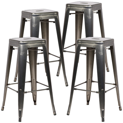 Tolix Style Trattoria 30" Bar/Counter Stool Set of 4 - living-essentials