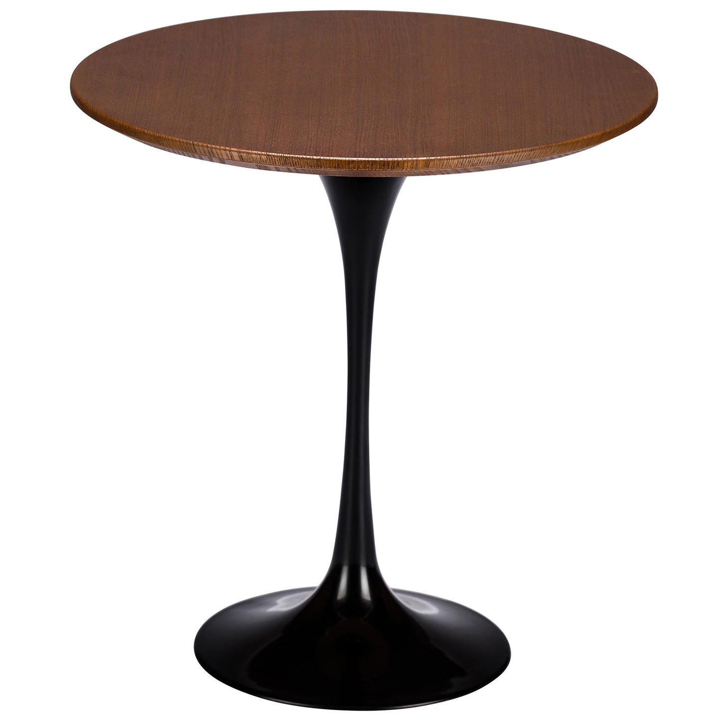Tulip Style Black Base 20” Walnut Side Table - living-essentials