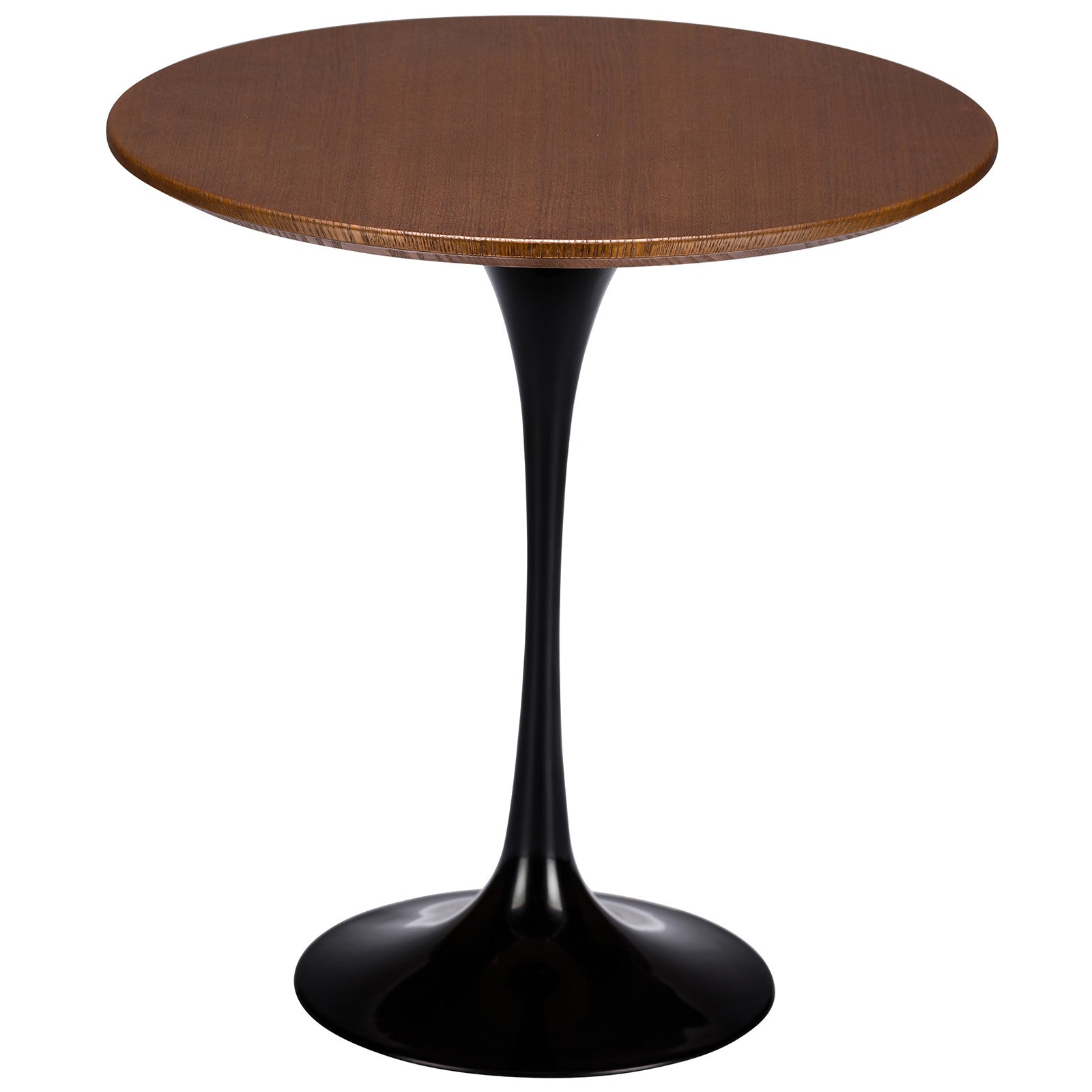 Tulip Style Black Base 20” Walnut Side Table - living-essentials