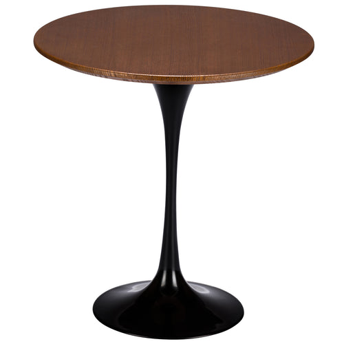 Tulip Style Black Base 20” Walnut Side Table - living-essentials