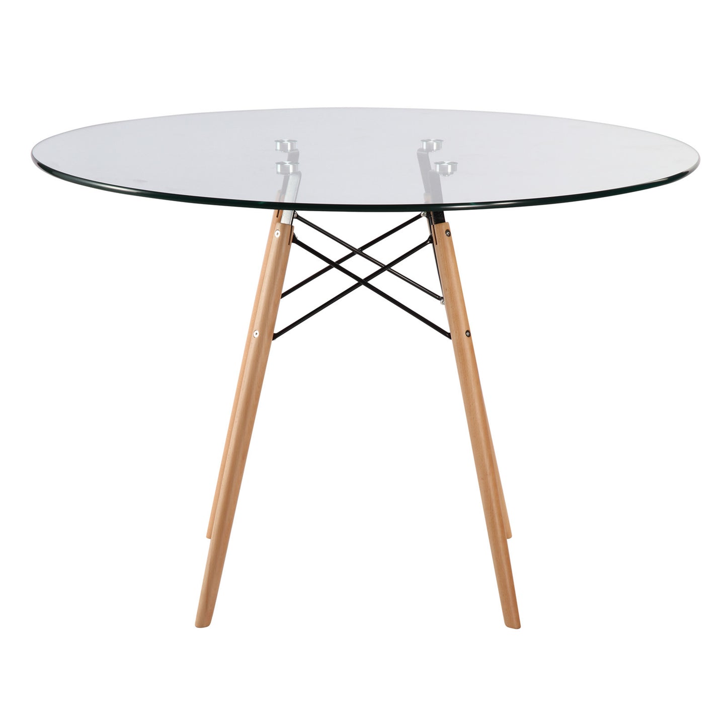 Emfurn Eiffel Style 42.5" Glass Top Dining Table - living-essentials