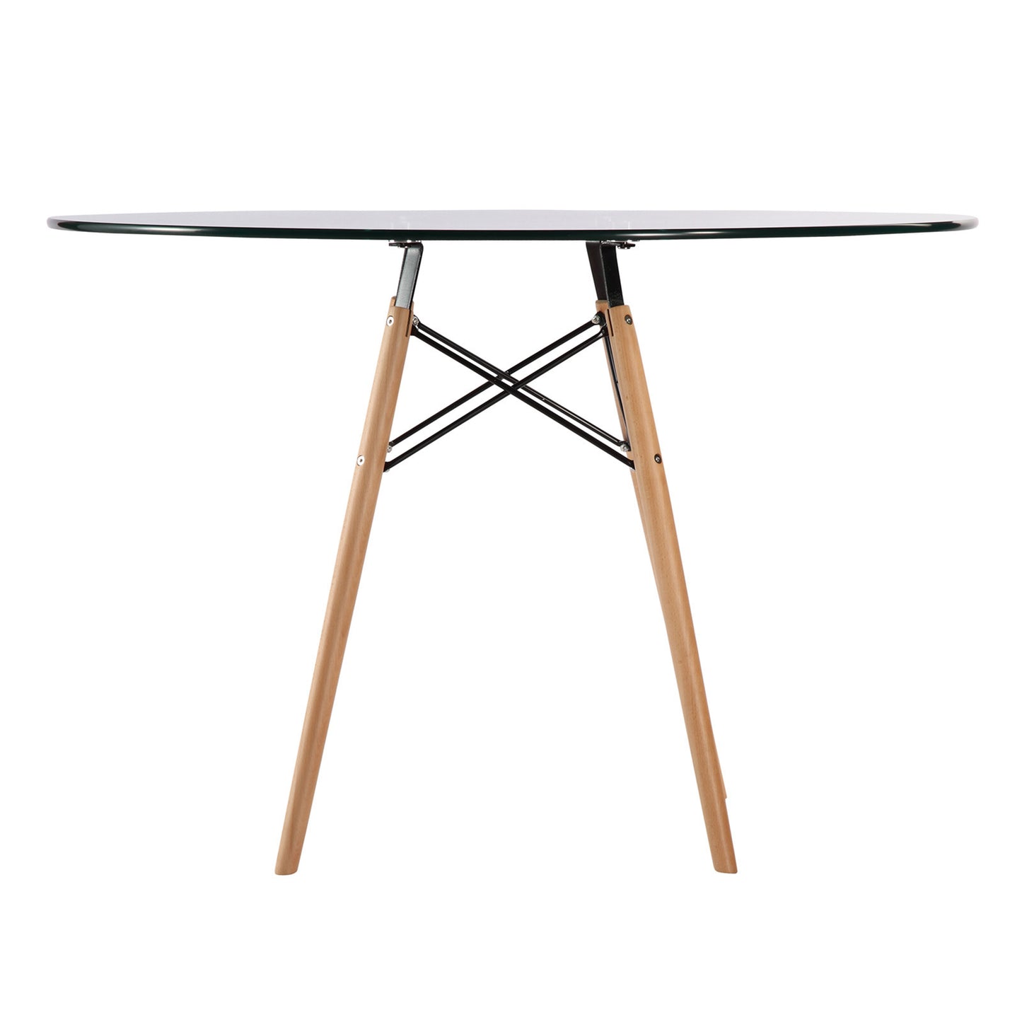 Emfurn Eiffel Style 42.5" Glass Top Dining Table - living-essentials