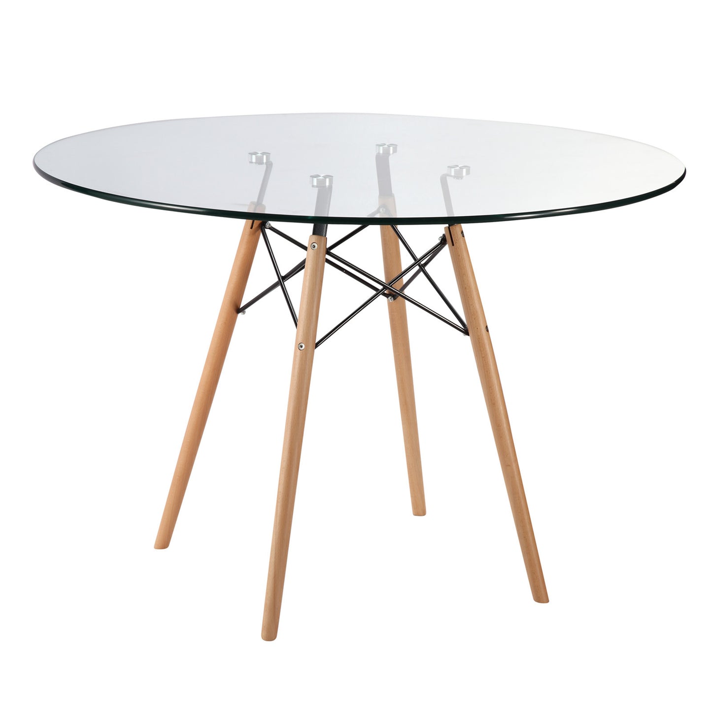 Emfurn Eiffel Style 42.5" Glass Top Dining Table - living-essentials