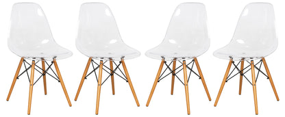 Dover Plastic Molded Dining Side Chair, Set of 4