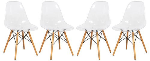 Dover Plastic Molded Dining Side Chair, Set of 4