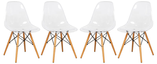 Dover Plastic Molded Dining Side Chair, Set of 4