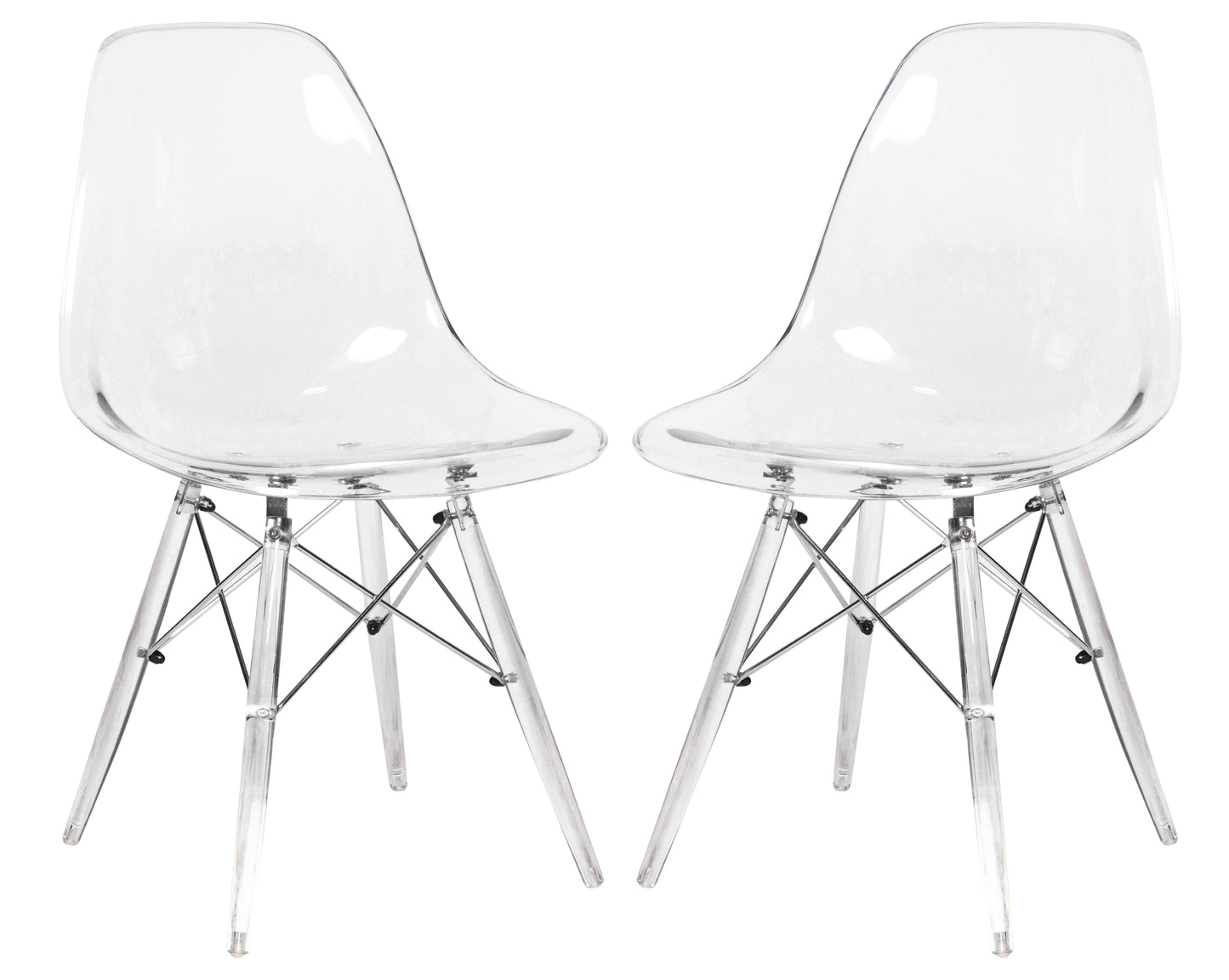 Dover Molded Side Chair with Acrylic Base, Set of 2