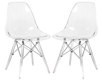 Dover Molded Side Chair with Acrylic Base, Set of 2