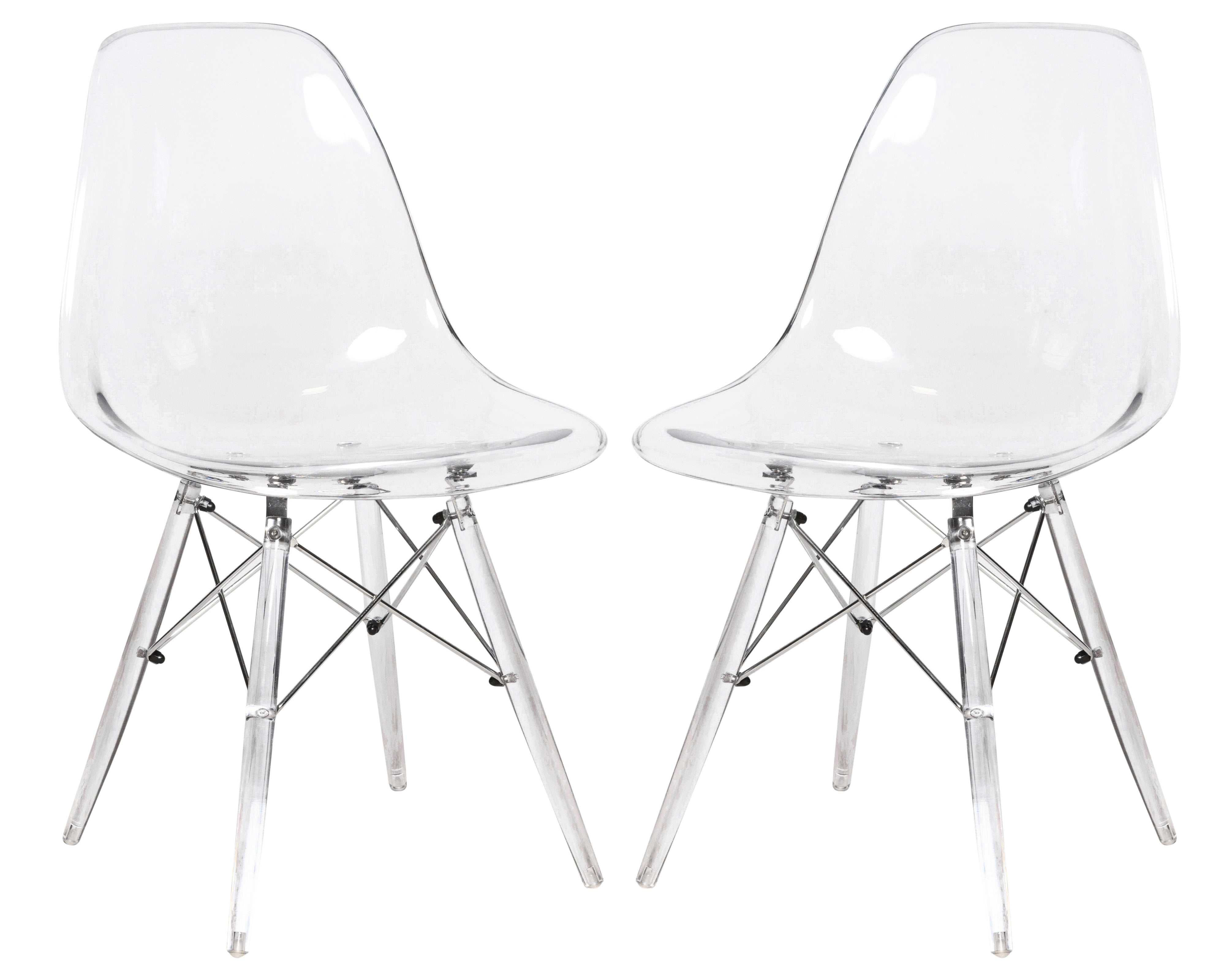 Dover Molded Side Chair with Acrylic Base, Set of 2