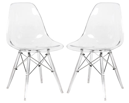 Dover Molded Side Chair with Acrylic Base, Set of 2